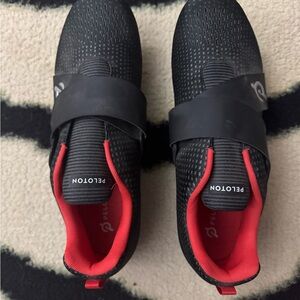 Peloton bike riding shoes. Men’s 11 and women’s 12.5. Only worn a few times.